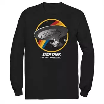 Мужская футболка Star Trek Next Generation Rainbow Ship Badge Licensed Character