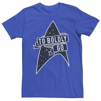 Мужская футболка Star Trek Original Series To Boldly Go с лентой и логотипом Licensed Character