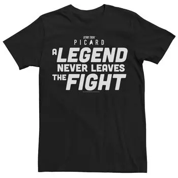 Мужская футболка Star Trek: Picard A Legend Never Leaves The Fight Licensed Character