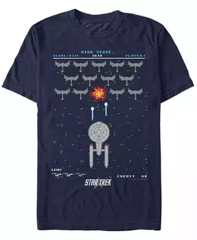 Мужская футболка Star Trek The Original Series Pixelated Fighter с коротким рукавом Fifth Sun, синий