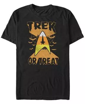 Мужская футболка Star Trek Trek or Treat Candy Corn со значком Хэллоуина с короткими рукавами Fifth Sun, черный