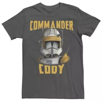 Мужская футболка Star Wars: Clone Wars Commander Cody с большим лицом Licensed Character