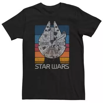 Мужская футболка Star Wars Falcon в стиле ретро с радужным рисунком Licensed Character