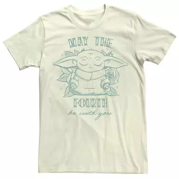 Мужская футболка Star Wars May The Fourth Be With You Grogu Line Art Licensed Character