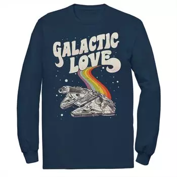 Мужская футболка Star Wars Pride Millennium Falcon Galactic Love, Синяя Licensed Character, синий