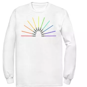 Мужская футболка Star Wars Pride Rainbow Lightsabers Licensed Character