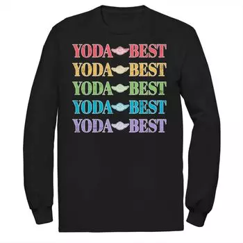 Мужская футболка Star Wars Pride Yoda Best с радужным текстом Licensed Character, черный