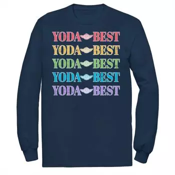 Мужская футболка Star Wars Pride Yoda Best с радужным текстом Licensed Character, синий
