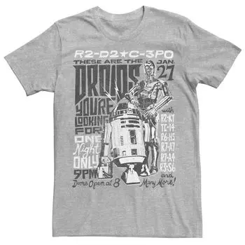 Мужская футболка Star Wars R2-D2 и C-3PO «Дроиды, которых вы ищете» Licensed Character