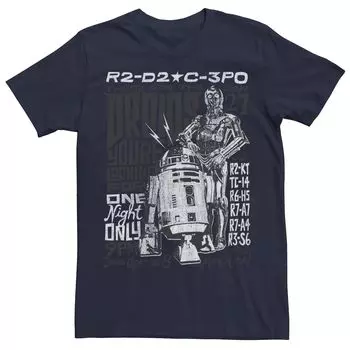 Мужская футболка Star Wars R2-D2 и C-3PO «Дроиды, вы которые ищете» Licensed Character, синий