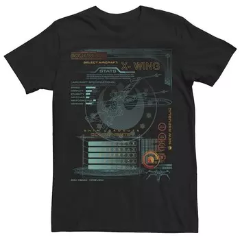 Мужская футболка Star Wars: Squadrons X-Wing Components Licensed Character, черный