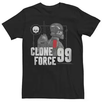 Мужская футболка Star Wars The Bad Batch Clone Force 99 с портретом в оттенках серого Licensed Character
