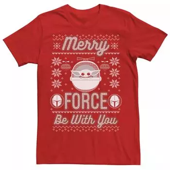 Мужская футболка Star Wars The Mandalorian Christmas Merry Force Be With You Licensed Character