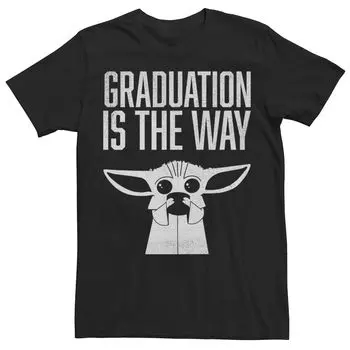 Мужская футболка Star Wars The Mandalorian Distressed Grogu Graduation Is the Way Licensed Character