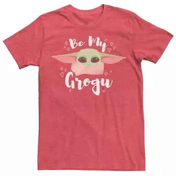 Мужская футболка Star Wars: The Mandalorian Grogu ко Дню святого Валентина Be My Grogu Tee Licensed Character, цвет Red Heather