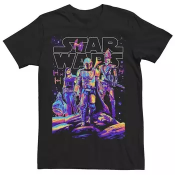 Мужская футболка Star Wars The Mandalorian Light It Up Licensed Character, черный