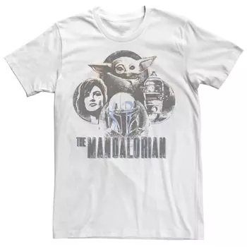 Мужская футболка Star Wars The Mandalorian Mando Circles Group Shot Licensed Character