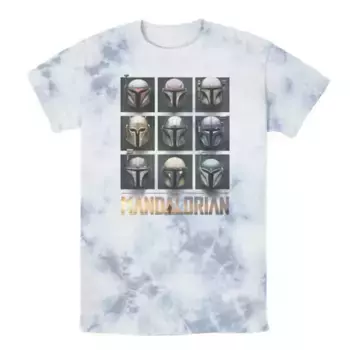 Мужская футболка Star Wars The Mandalorian с принтом шлема в коробке Licensed Character, цвет white blue
