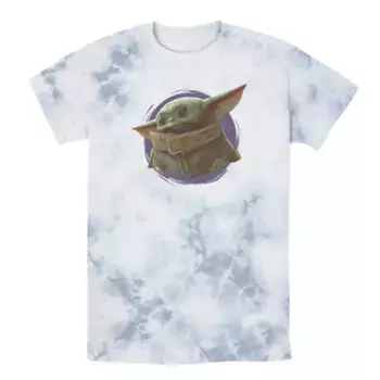 Мужская футболка Star Wars The Mandalorian The Child с фиолетовым дымом Licensed Character, цвет white blue