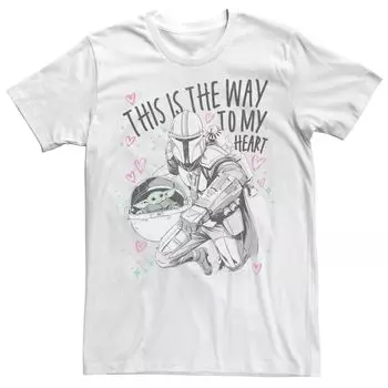 Мужская футболка Star Wars: The Mandalorian The Child ко Дню святого Валентина Licensed Character