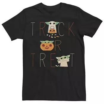 Мужская футболка Star Wars The Mandalorian Trick or Treat с надписью Stack Stack Licensed Character, черный