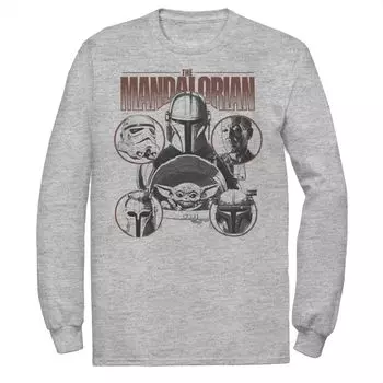 Мужская футболка Star Wars The Mandalorian в оттенках серого Ally с портретными вставками Licensed Character