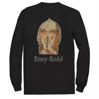 Мужская футболка Star Wars The Rise of Skywalker C-3PO Stay Gold с длинными рукавами и рисунком Licensed Character