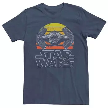 Мужская футболка Star Wars Tie Fighter в стиле ретро с закатом Licensed Character