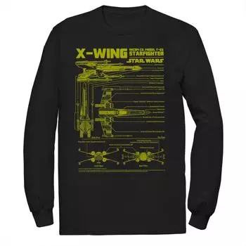 Мужская футболка Star Wars X-Wing Schematics Licensed Character