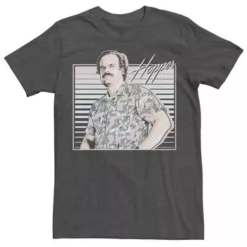 Мужская футболка Stranger Things Hopper с гавайским затвором и фоном Licensed Character