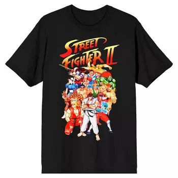 Мужская футболка Street Fighter с персонажами группы Licensed Character, черный
