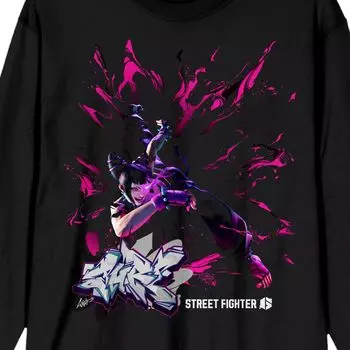 Мужская футболка Street Fighter VI Juri с длинными рукавами и рисунком Licensed Character