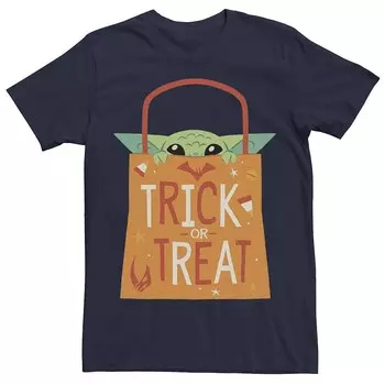 Мужская футболка-сумка с изображением Звездных войн Grogu Trick Or Treat Licensed Character, темно-синий