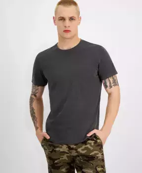 Мужская футболка Sun Kissed с прямым кроем и фигурным подолом Sun + Stone, серый