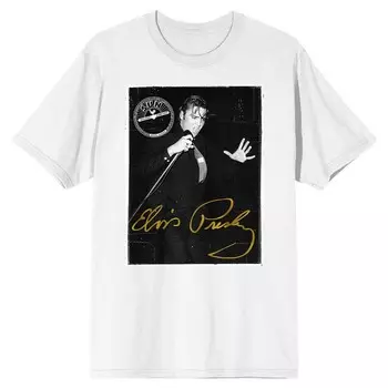 Мужская футболка Sun Records с рисунком Элвиса Пресли Licensed Character, белый