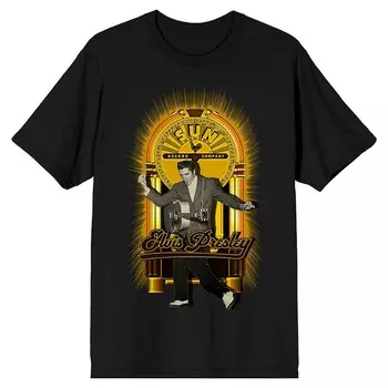 Мужская футболка Sun Records с рисунком Элвиса Пресли Licensed Character, черный