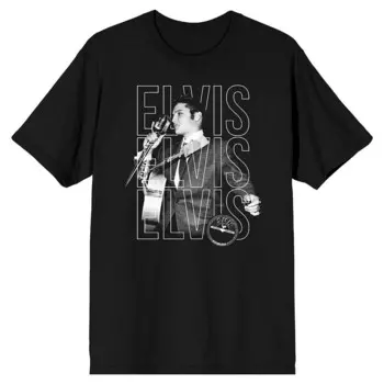 Мужская футболка Sun Records с рисунком Элвиса Пресли Licensed Character, черный