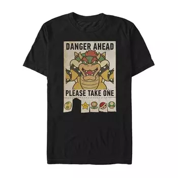 Мужская футболка Super Mario Bowser Licensed Character, черный