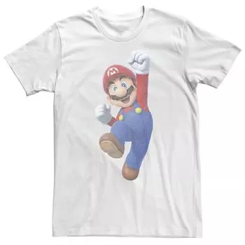 Мужская футболка Super Mario Faded Mario Jump Portrait Licensed Character