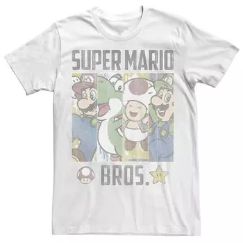 Мужская футболка Super Mario Retro Blinds в упаковке для групповых снимков Licensed Character