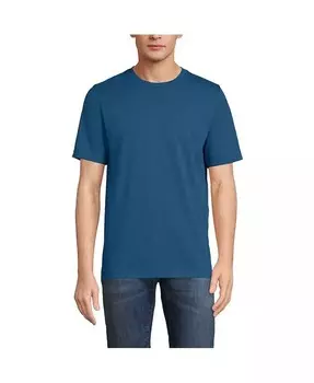 Мужская футболка Super-T с коротким рукавом Lands' End, синий