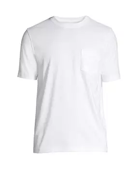 Мужская футболка Super-T с коротким рукавом и карманом Lands' End