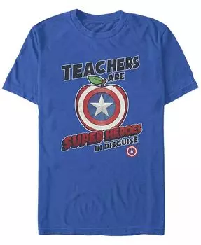 Мужская футболка Super Teacher Captain с коротким рукавом и круглым вырезом Fifth Sun, синий