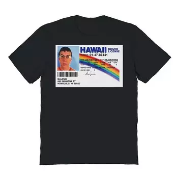 Мужская футболка Superbad McLovin ID с графическим рисунком Licensed Character, черный