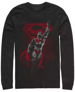 Мужская футболка Superman Kryptons Living Legacy с длинным рукавом и круглым вырезом Fifth Sun, черный