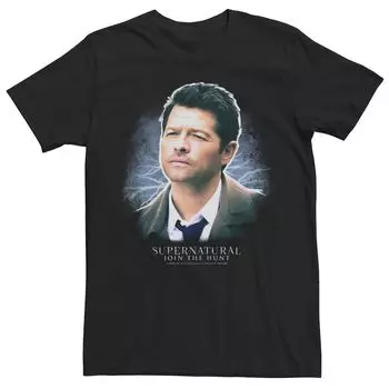 Мужская футболка Supernatural Castiel Join The Hunt с портретом Licensed Character