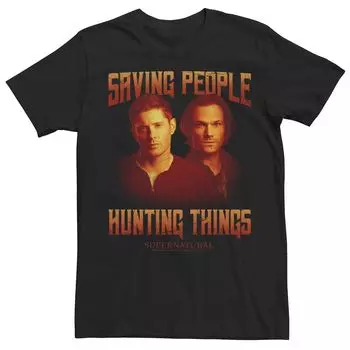 Мужская футболка Supernatural Dean & Sam Saving People Hunting Things Licensed Character