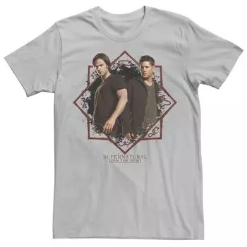 Мужская футболка Supernatural Join The Hunt с геометрическим портретом Licensed Character