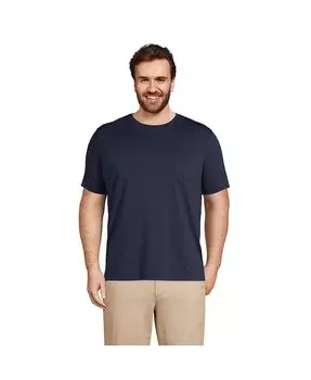 Мужская футболка Supima с коротким рукавом и карманом Lands' End, цвет Radiant navy