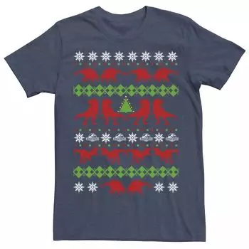 Мужская футболка-свитер Jurassic World Dino Ugly Holiday Licensed Character